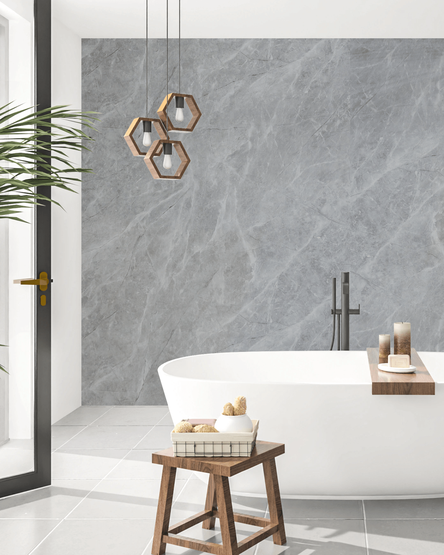 PVC Panel Light Gray primena