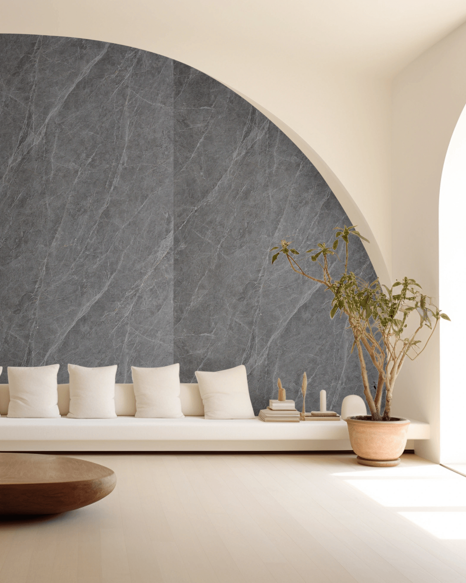 PVC Panel Mat Light Gray primena