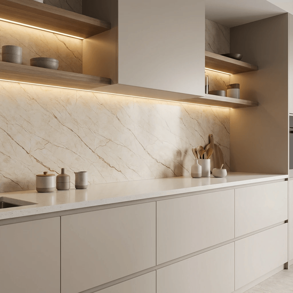 Wall panels for kitchen instead of tiles